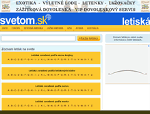 Tablet Screenshot of letiska.svetom.sk